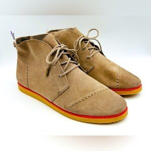 TOMS Mateo Women’s Size 9 Taupe Suede Lace-Up Chukka Booties